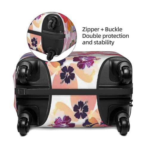 Hawaiian Flower Print Print Suitcase Cover Luggage Protector Washable Elastic Fashionable Travel Gear Cover4