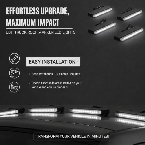 Image of UBH Roof Marker LED Lights For Cars, Trucks, Or Suv 4 X 4 Thar (UFO) (UFO 5 WHITE)