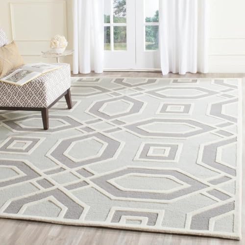 Image of Hand Tufted Wool Carpets Anti Shedding Rug Modern Carpets for Living Room Size 6x8 Feet
