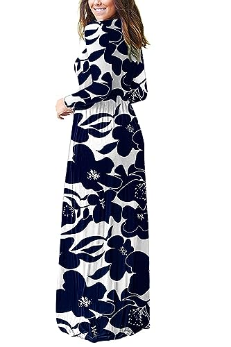 Image of AUSELILY Women's Classic Long Sleeve Dress Loose Plain Long Casual Maxi Dresses with Pockets 2026