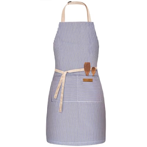 BeLuyi Adjustable Bib Apron with 2 Pockets Chef Cooking Kitchen Restaurant Aprons for Women Men...