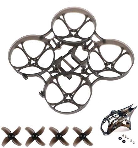 FancyWhoop 75mm Pro Micro Brushless Whoop Frame with Caddx Turtle2 Camera Canopy Kit and 40mm 4-Blade Props 1.0mm Shaft Black for Mobula7 HD 2-3S Indoor Brushless Micro FPV RC Drone