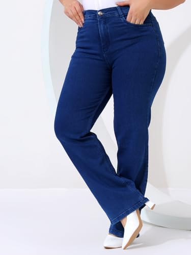 Image of Nifty Women's High Rise Denim Stretchable Straight Fit Plus Size Jeans