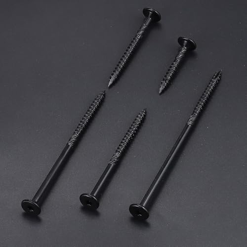 40 Tornillos para madera RoyceMart 1/4 x 4 pulgadas Pack resistente, cabeza plana, sistema Torx, punta autoperforante, revestimiento epoxi negro miniatura 7
