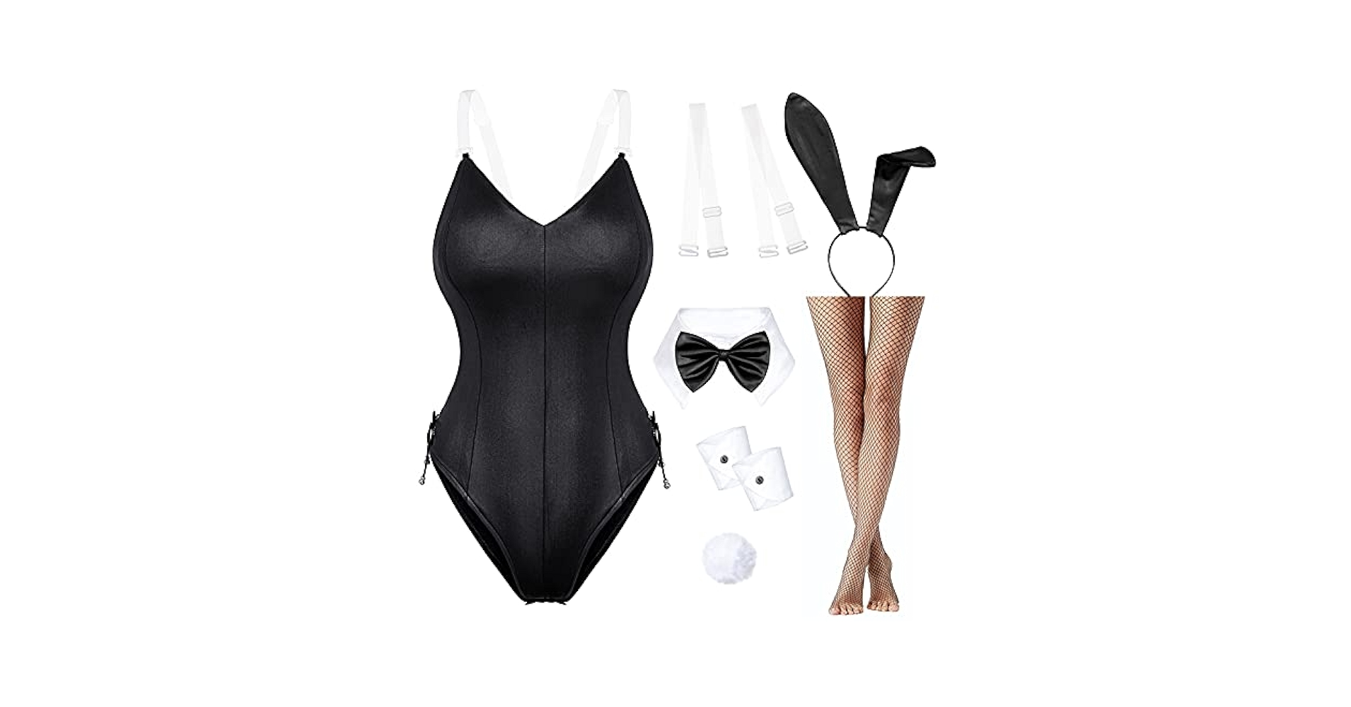 新品タグ付き　BUNNIE BODYSUIT Amazon.com: Womens Bunny Costume Girl Bodysuit Holographic