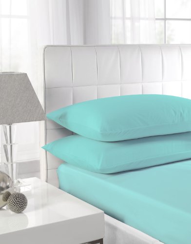 Textiles Direct Fácil Cuidado Polycotton Aqua 4 pies Plataforma Base Valance