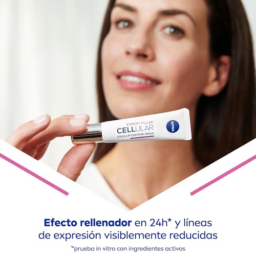 Miniatura 3 de Nivea Cellular Expert Filler - Contorno De Ojos Y Labios - Antiarrugas - Efecto Rellenador 24h - Con Ácido Hialurónico Y Ácido Fólico - Crema Antiedad - Extra Firmeza - Todo Tipo De Pieles - 15 Ml