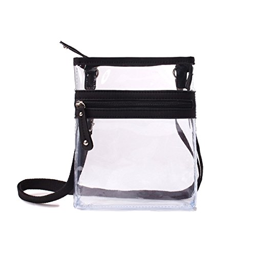 Small Clear Cross-body Messenger Bag - Multi Pocket - Long Adjustable Strap - NFL Stadium Approved