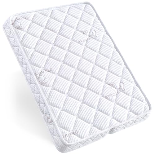 Image of Small Baby Mattress Pads 38 x 26 inches- Firm Support and Comfort Premium Foam,Noiseless and Odorless,Hypoallergenic Small Crib Mattress, Fits Portable Cribs, Dual Sided with Soft Breathable Fabric