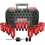 Diablo General Purpose Bi-Metal Hole Saw Set - Fits Snap-Lock Plus System - Includes 10 Saw Cups, 1 Snap-Lock Plus Mandrel, 1 Pilot Bit, and 2 Adapter Nuts - DHS14SGP