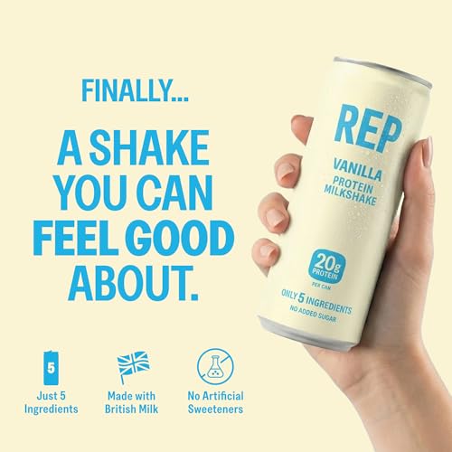 REP Vanilla Protein Shake | Only 5 Ingredients | 20g Protein | No Artificial Sweeteners | No Artificial Flavours | No Added Sugar | Clean Protein Shakes Ready To Drink | 8 x 250ml - Image 5