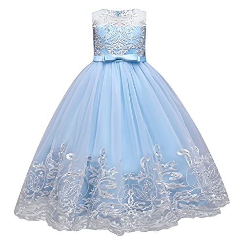 Robe princesse en tulle brodé pour cortège de mariage fille