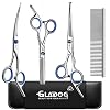 GLADOG Professional Grooming Scissors for Dogs with Safety Round Tips, 4 in 1 Dog Grooming Scissors Set, Sharp and…