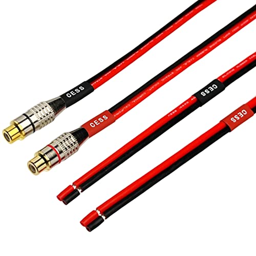 Cncess Cess-063-1F Silicone Speaker Wire 14 Awg With Phono Rca Female Jack, 2 Channels (1 Foot) #TOP5