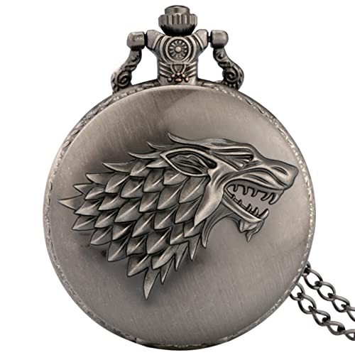 Avotiq Reloj de bolsillo Steampunk Reloj de bolsillo de cuarzo para hombre y mujer, collar con colgante, reloj de bolsillo con grabado de regalo (color: azul) Cover