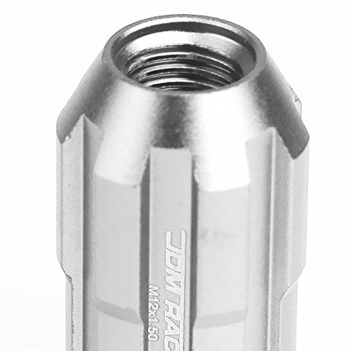 Image of DNA MOTORING LN-ZTL-9025-15-SL 20Pcs M12 x 1.5 Open End Style Wheel Lug Nuts w /Deep Drive Extension Adapter, 24mm OD /50mm H, Silver