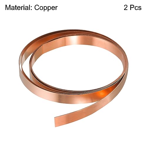 QUARKZMAN Kupferblech Kupferfolie Kupferplatte Kupfermatte Kupferplatten Kupferband Metallfolien Poliertes Kupfer Blatt Rolle Metall Folie Platte 1000mm x 5mm x 0.5mm 2Stk