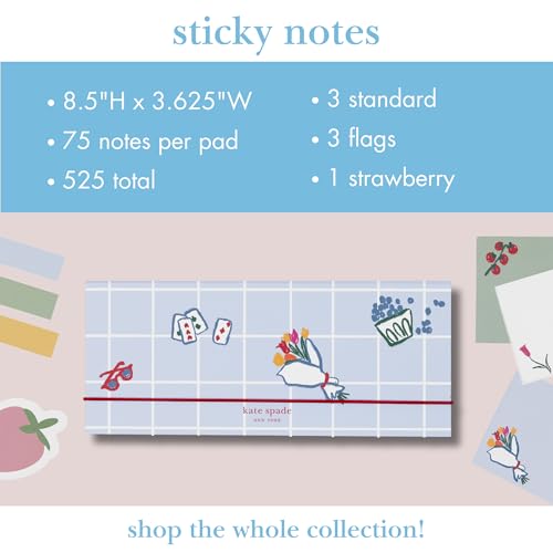 Ensemble d'essentiels d'étude Kate Spade carnet de notes adhésives bureau - 6