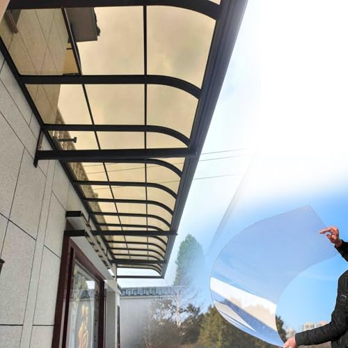 HDZNDH 1.5mm Polycarbonate Roofing Sheet, Transparent UV-Resistant Outdoor Roof Panel, Replacement Shed Panel, Weather-Resistant, Easy to Cut for Patio, Pergola, Greenhouse, Shed
