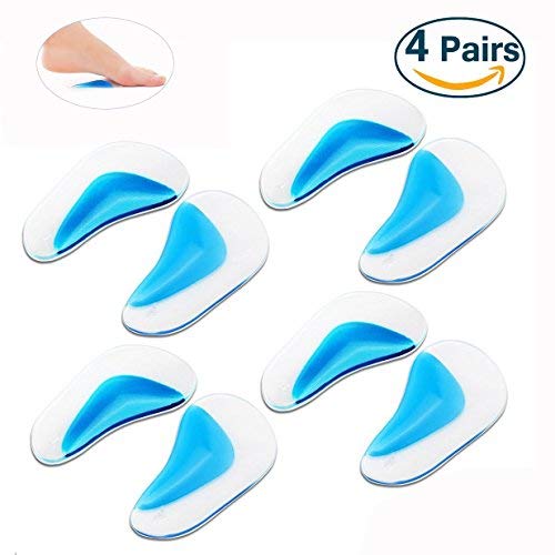 Cisixin 4 Paires Semelles orthopédiques en Silicone Gel Pad Arch Orthétique Semelle Pied Plat (Bleu) – vue 8