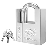 Hohe Sicherheit: Verstärkter, solider Schlossbügel, Anti-Hydraulikschere, Anti-Aufbrech-Diebstahlschutz. Der Schließzylinder nimmt die freie Blattstruktur an, was die Diebstahlsicherheit erheblich verbessert.