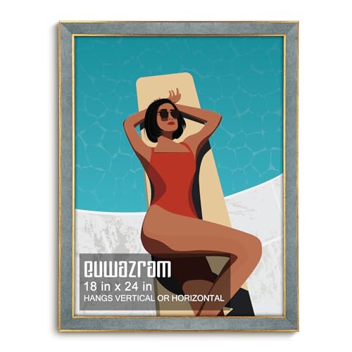Suede 18x24 Frame - Single Frame, Christmas Elegant Gray 18 x 24 Poster Frame, 18x24 Picture Frame for Artwork Puzzles Photos and Movie Posters