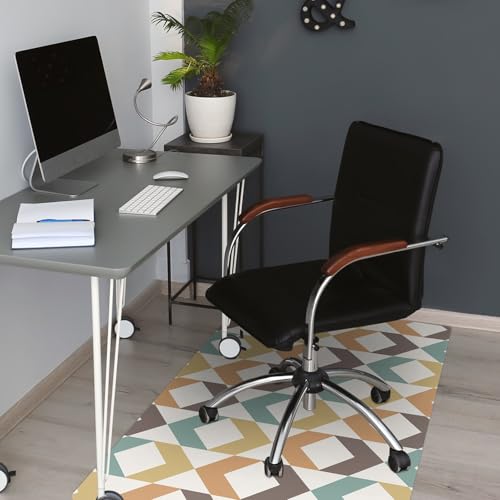 Tapis chaise pour maison et bureau protège-sol 100x70 cm formes rétro