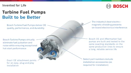 Image of BOSCH 69909 Electric Fuel Pump - Compatible with Select 7.3L Diesel Equipped Ford E-350 Super Duty, Excursion, F-250 Super Duty, F-350 Super Duty | Compatible with Select 7.3L Diesel Equipped Ford E-350 Super Duty, Excursion, F-250 /350 Super Duty