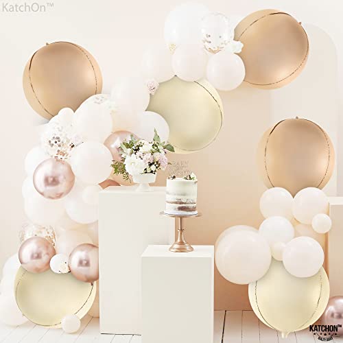 Image of KatchOn, White Sand Balloons - Big 22 Inch, Pack of 6 | Cream Balloons, Beige Balloon for Boho Birthday Party, Beige Party Decorations | Bridal Shower Decorations, Wedding, Baby Shower Decor