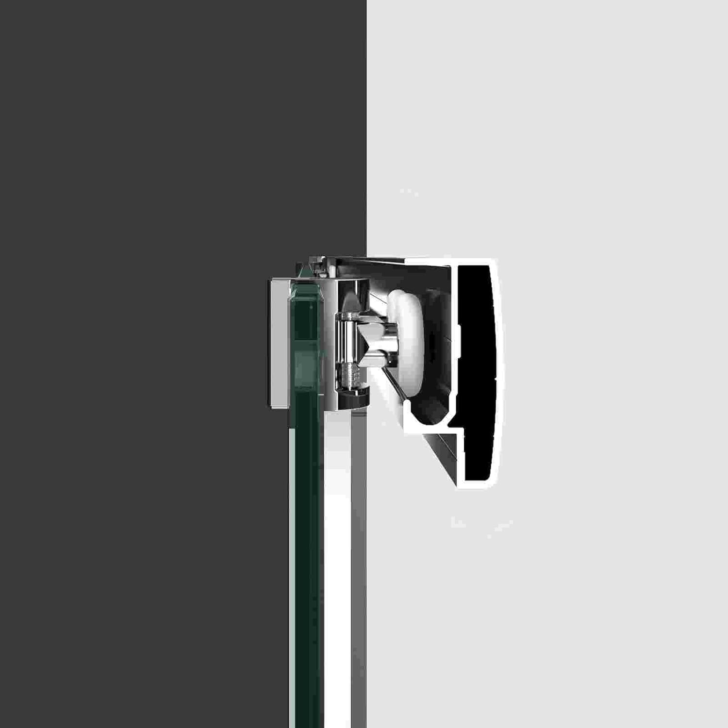 Quick Installation Shower Door, Full Frame Sliding Shower Door, 48 "x 74", Tempered Glass, SGCC Certified Transparent Tempered Glass Door Explosion Proof Film