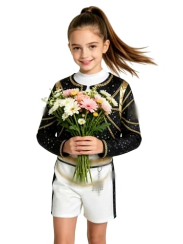 QZVUPA Girls Stage Costume Black Halloween Costume for Kids Birthday Cosplay Party Dress Up