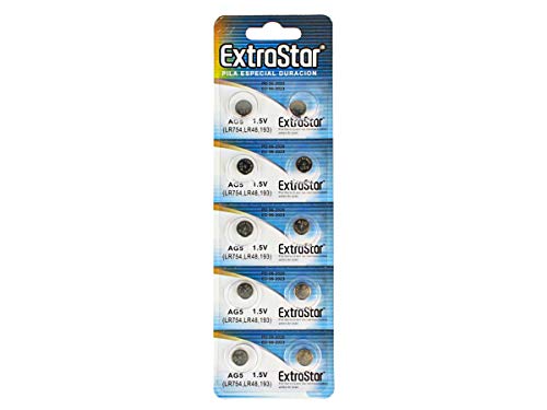 Lot de 10 piles bouton AG5 1,5 V, SR48 SR754 SG5 LR754 LR48 Cover