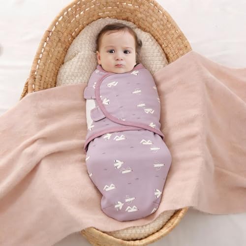 Image of insular Baby Swaddle Wrap, Swaddle Blanket for Newborn and Infant, Adjustable Swaddling Set for Boy and Girl, Soft Cotton Baby Sleep Sack 3 Pack, Seagull, Small(0-3 Month)