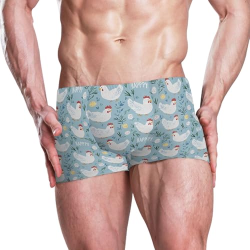 Cute Cock Rooster Mens Swim Trunk Swimwear Bathing Suit Swim Brief Square Leg Board Short S B04040642