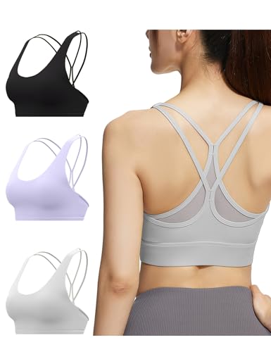 HANERDUN Reggiseno Sportivo Donna Biancheria Intima Sportiva per Donne Reggiseno Sportivo Femminile con Sottobicchieri Fissi Fitness Yoga Reggiseno Donna