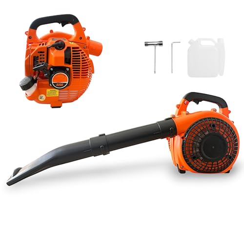 soffiatore a scoppio 52cc con motore 2 tempi potenza 1500w soffiatore da giardino per manutezione spazi esterni leggero e portatile, per la cura del prato, detriti e pulizia del cortile