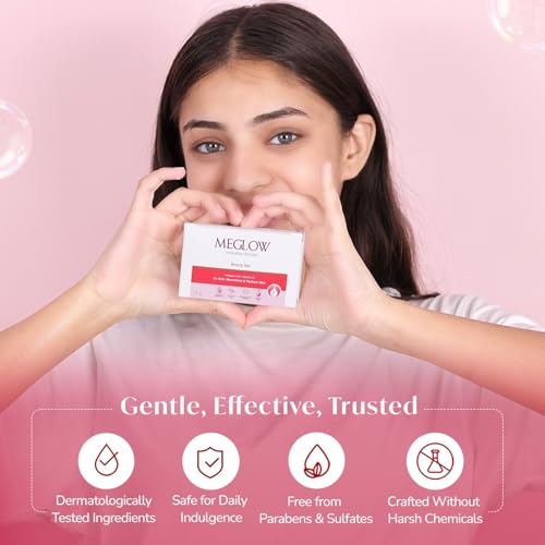 Image of Meglow Beauty Bathing Soaps Bar Combo Pack Of 6(75g) with Potent Vitamin-C - Body Soap Cleanser for Dry Skin||Skin lightening /whitening Soap||Make Skin Soft,Smooth & Nourished| Suitable All Skin Type