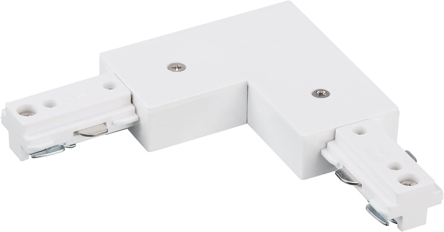 LEONLITE H Track L Connector, H Type Single Circuit 3-Wire-1 Track Lighting Kit, UL Listed, Flame Retardant Material, White