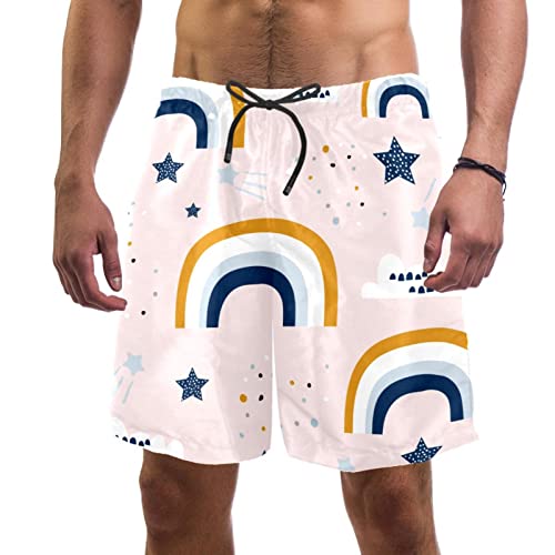Short de plage séchage rapide Lurnise maillots de bain hommes étoiles colorées