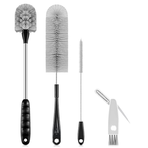 TOOUT Flaschenbürste Flaschen Bürste und 3-in-1 Reinigungsbürste, Wasserflaschenreiniger langem Griff zum Reinigen von Schmalen Hälsen, Hydroflaschen, Trinkgläsern Babyflaschen