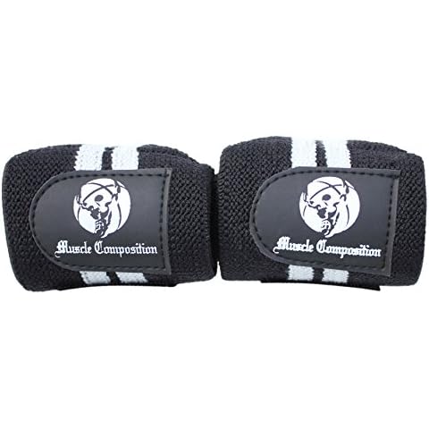 Muscle Composition Wrist Wraps (Black/White, 18 Inches) Cover