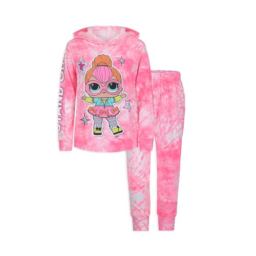 L.O.L. Surprise! Neon Q.T. Girls 2 Piece Pullover Hoodie and Pant Set for Big Kids
