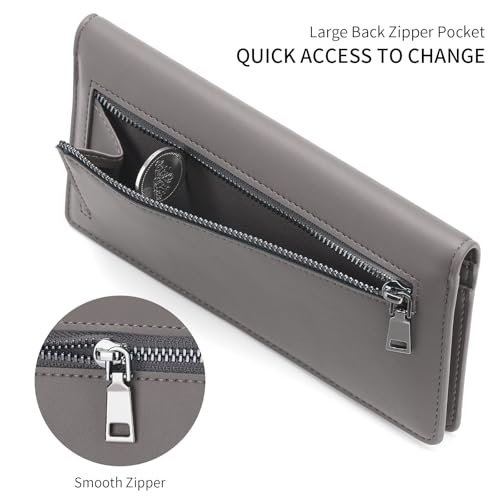 Image of GOIACII Slim Wallet for Women Rfid Blocking Ladies Purse Credit Card Holder with Zip Pocket Bifold