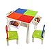 Produktbild Kindertisch- und Stuhlgarnitur, Spielzeuglagertisch mit Stühlen, Multifunktionales Aktivitäts-Tisch- und Stuhlset Spieltische und Stühle für pädagogisches Spielzeug der frühen Kindheit ZDDAB
