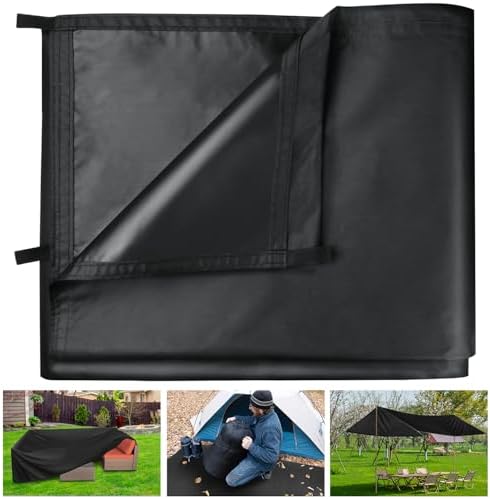 Waterproof Tarpaulin Outdoor Cover: Black 1.5m x 3m 420D Lightwei...