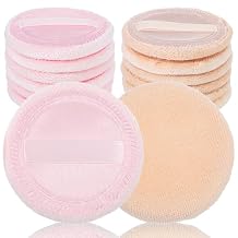 12 Pcs Makeup Round Velour Face Makeup Powder Pads With Ribbon For Loose Pressed And Setting Powder Soft Face Compact For Loose Setting Pressed