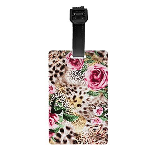 Étiquette de bagage motif animal tigre léopard rose fleur voyage famille homme femme étiquette de bagage = pour enfants sacs d'école, bagages, sacs de sport, porte-documents et plus encore.