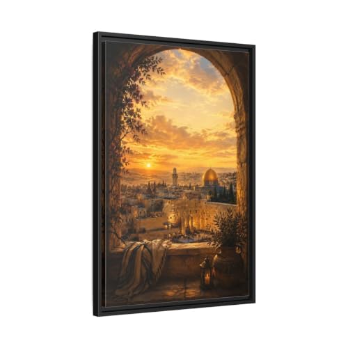 Canvas Jérusalem 50x75 cm avec châssis premium de 3 cm pour décoration luxe
