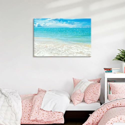開運風水 海 アートパネル 海の絵 写真 木枠付きの完成品 ハワイ 自然 風景 ポスター 椰子の木 インテリア トイレ 絵 絵画 個性ギフト 新居祝い (70x100cm（28x40in）,G) [5]