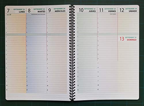 Agenda vista semanal A4 21x30cm - bloc espiral - 1 SEMANA EN 2 PÁGINAS